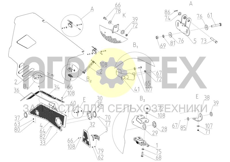 Капоты (правая сторона) (КСУ-2.20.01.000Ф) (№41 на схеме)